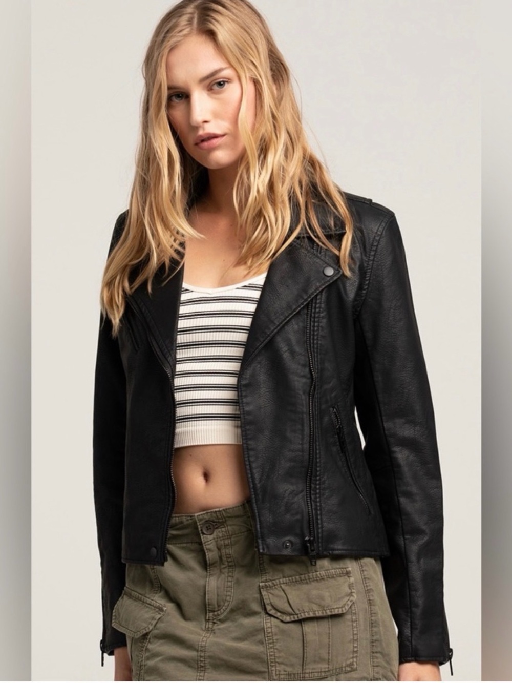 BlankNYC x Anthro Vegan Moto Jacket - L